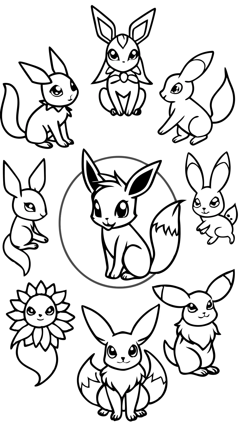 eevee evolutions coloring pages